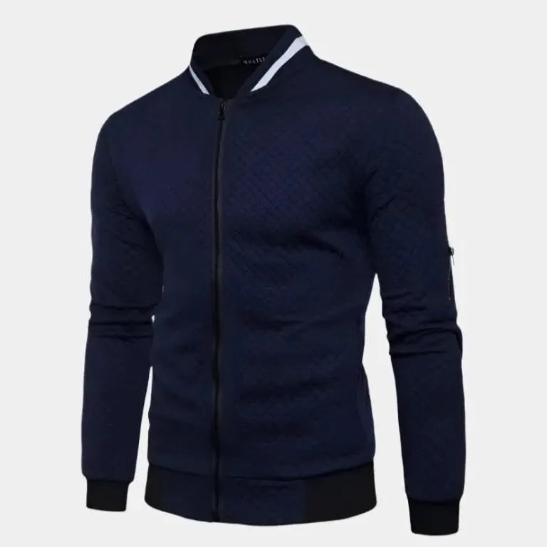 Men's Lightweight Quilted Bomber Jacket – Slim Fit, Breathable Summer Zip-Up Flight Jacket Navy