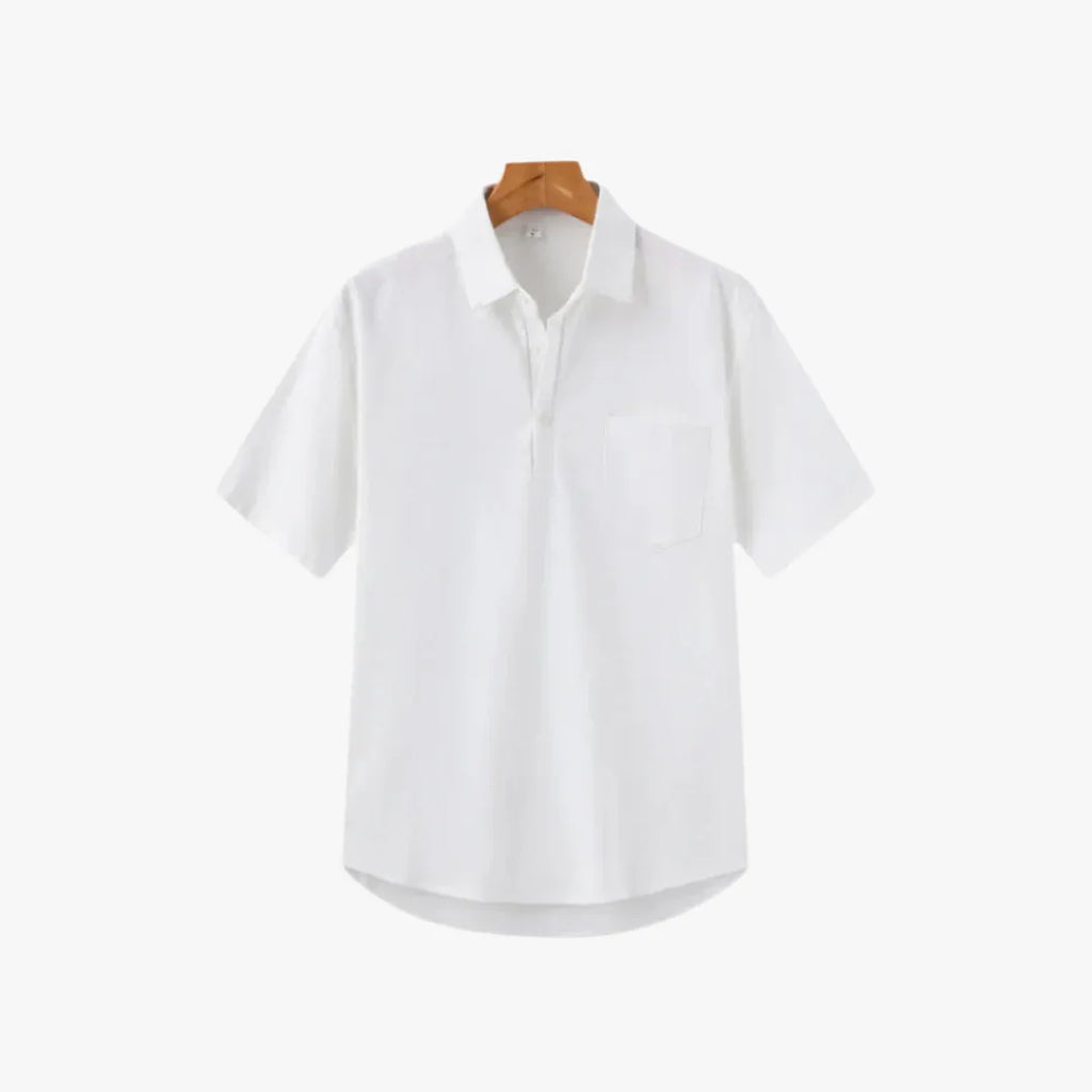 Men’s Linen Polo Shirt – Breathable, Lightweight Casual Summer Top White