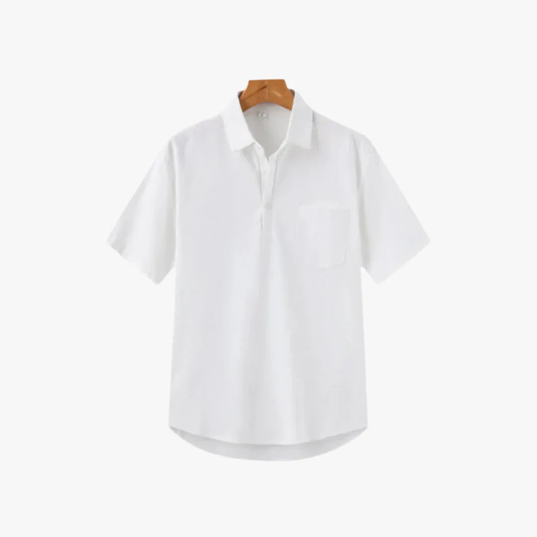 Men’s Linen Polo Shirt – Breathable, Lightweight Casual Summer Top White