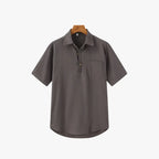 Men’s Linen Polo Shirt – Breathable, Lightweight Casual Summer Top Gray