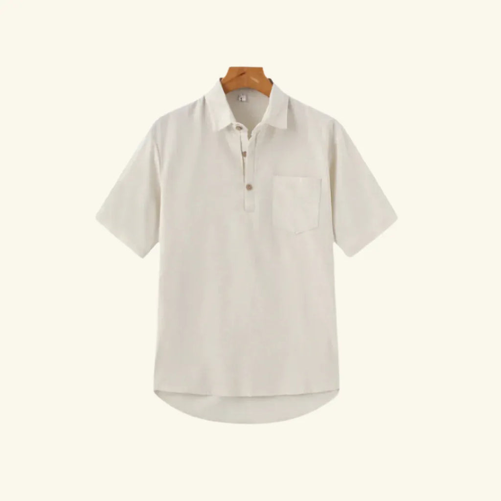 Men’s Linen Polo Shirt – Breathable, Lightweight Casual Summer Top Beige