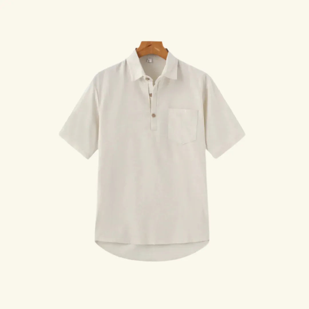 Men’s Linen Polo Shirt – Breathable, Lightweight Casual Summer Top Beige