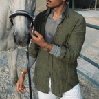 Men's Long Sleeve Linen Shirt - Relaxed Fit, Breathable Casual Wear