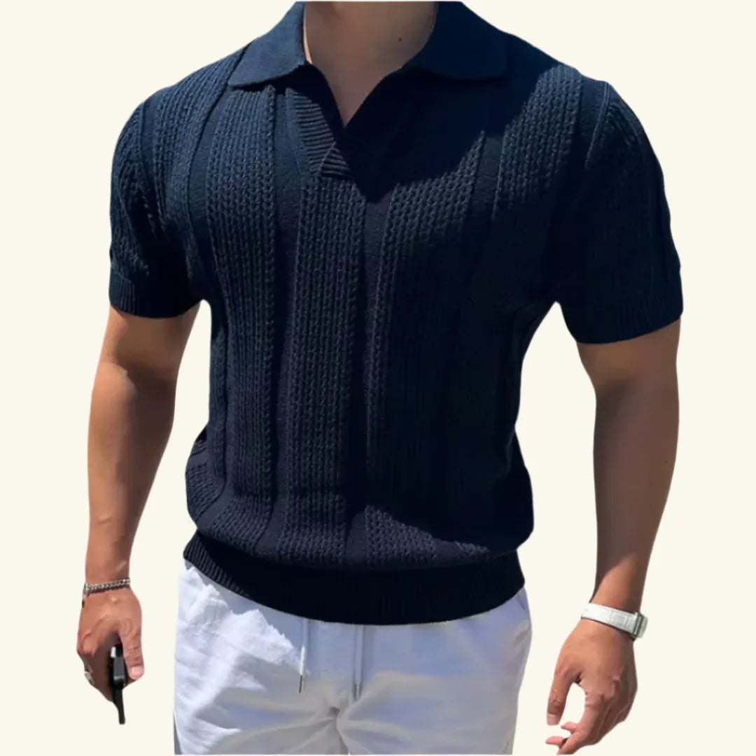 Men’s Mesh Knit Polo Shirt – Breathable, Stylish Casual Collar Tee