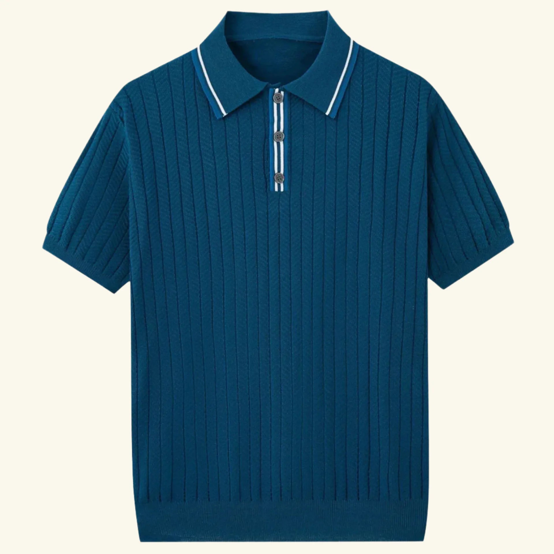 Men’s Mesh Knit Polo Shirt – Breathable, Stylish Casual Collar Tee Blue