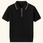 Men’s Mesh Knit Polo Shirt – Breathable, Stylish Casual Collar Tee black