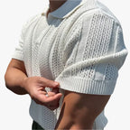 Men’s Mesh Knit Polo Shirt – Breathable, Stylish Casual Collar Tee