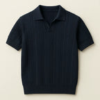 Men’s Mesh Knit Polo Shirt – Breathable, Stylish Casual Collar Tee Navy