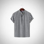 Men’s Organic Cotton Short Sleeve Shirt – Stylish, Comfortable Casual Wear Grey