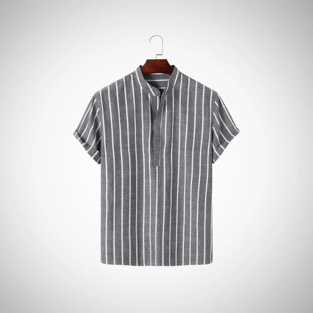 Men’s Organic Cotton Short Sleeve Shirt – Stylish, Comfortable Casual Wear Grey
