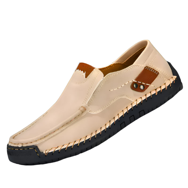 Men's Orthopaedic Slip-On Shoes with Arch Support - Comfortable & Stylish Beige