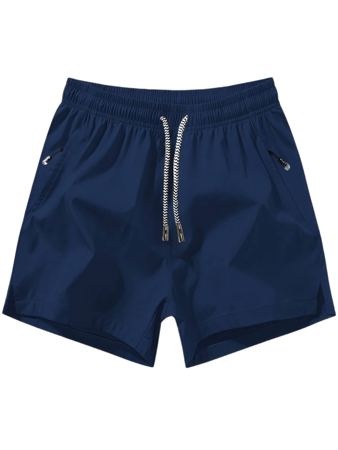 Men's Quick-Dry Athletic Gym Shorts – Lightweight 3" Running Shorts with Zipper Pockets & Moisture-Wicking Fabric Navy