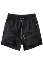 Men's Quick-Dry Athletic Gym Shorts – Lightweight 3" Running Shorts with Zipper Pockets & Moisture-Wicking Fabric Black