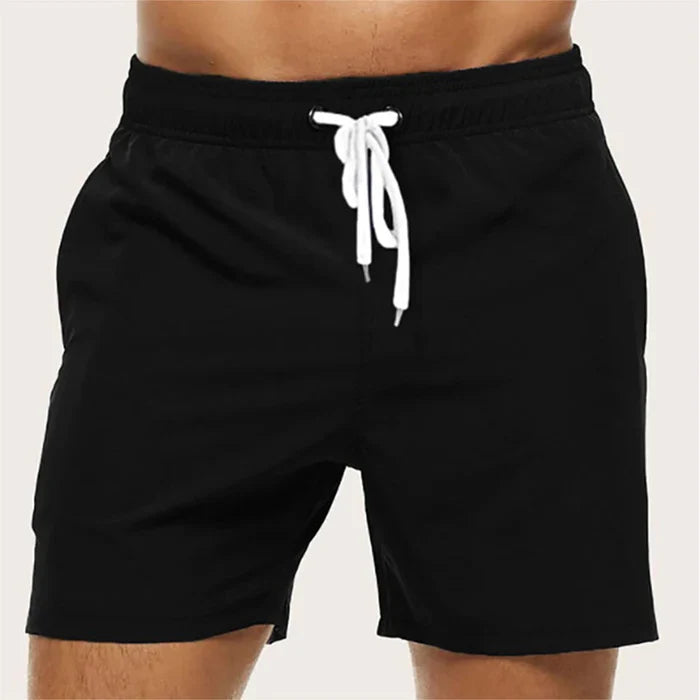 Men's Quick-Dry Swim Shorts – Lightweight, Comfortable Beachwear with Drawstring Waist Black