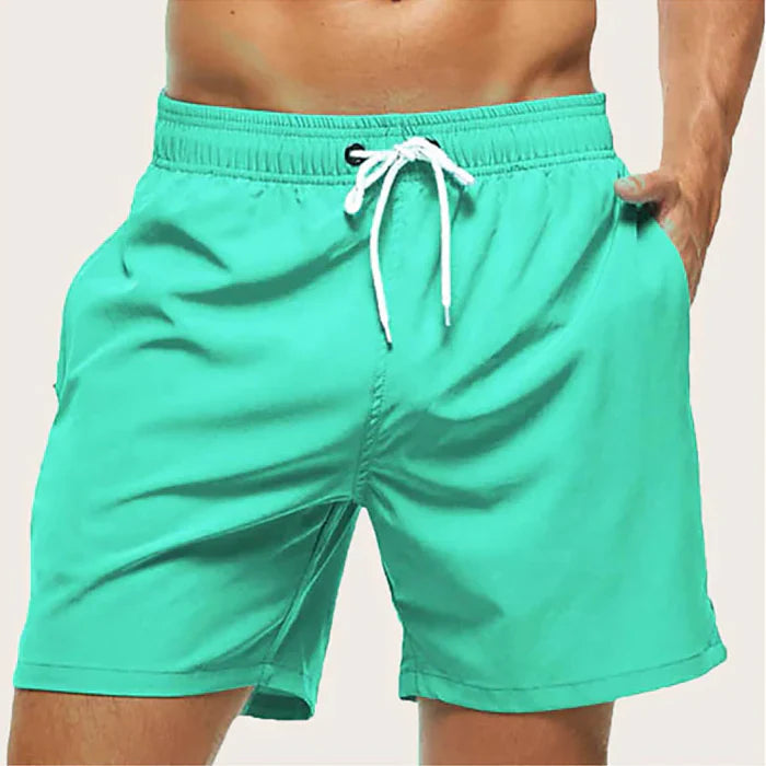 Men's Quick-Dry Swim Shorts – Lightweight, Comfortable Beachwear with Drawstring Waist Turquoise