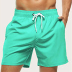 Men's Quick-Dry Swim Shorts – Lightweight, Comfortable Beachwear with Drawstring Waist Turquoise