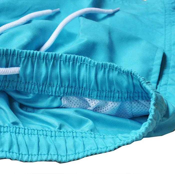 Men's Quick-Dry Swim Shorts – Lightweight, Comfortable Beachwear with Drawstring Waist Light Blue