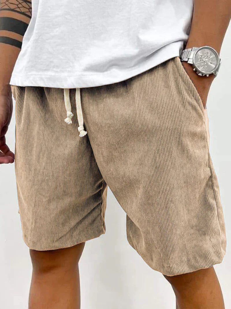 Men's Relaxed Fit Corduroy Shorts – Soft, Lightweight Summer Essential Beige