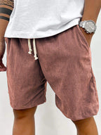 Men's Relaxed Fit Corduroy Shorts – Soft, Lightweight Summer Essential Pink