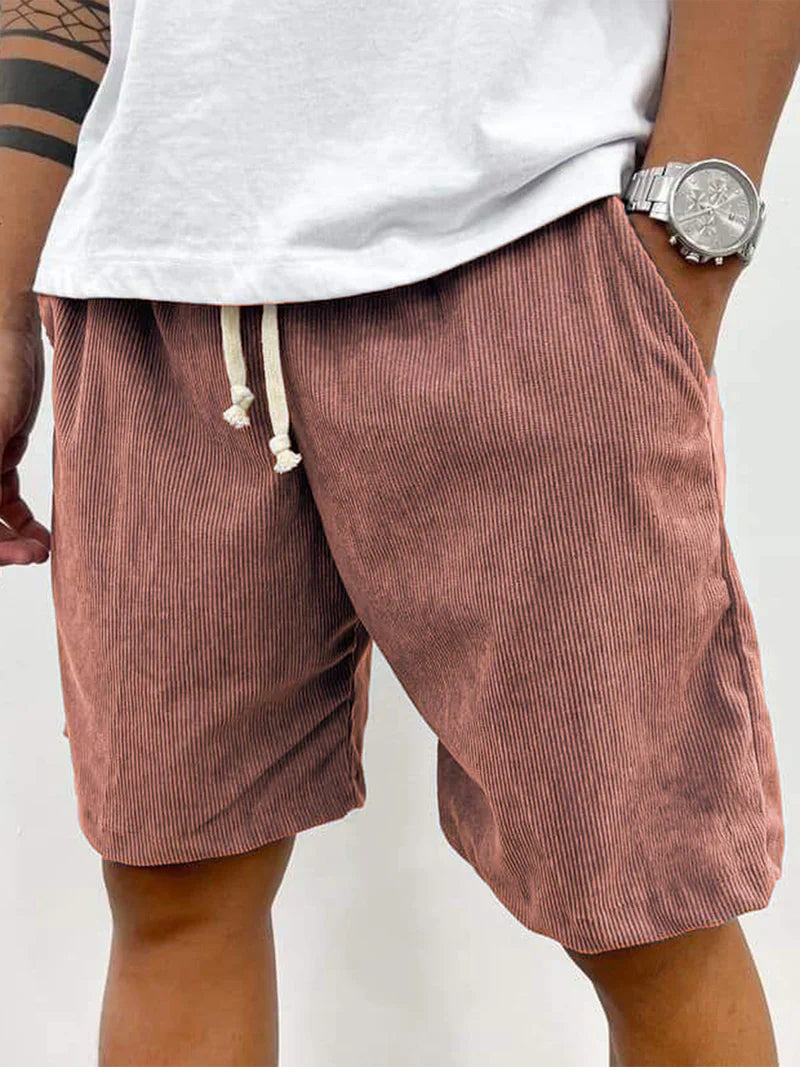 Men's Relaxed Fit Corduroy Shorts – Soft, Lightweight Summer Essential Pink