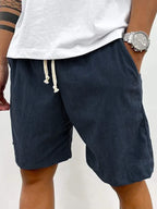 Men's Relaxed Fit Corduroy Shorts – Soft, Lightweight Summer Essential Navy