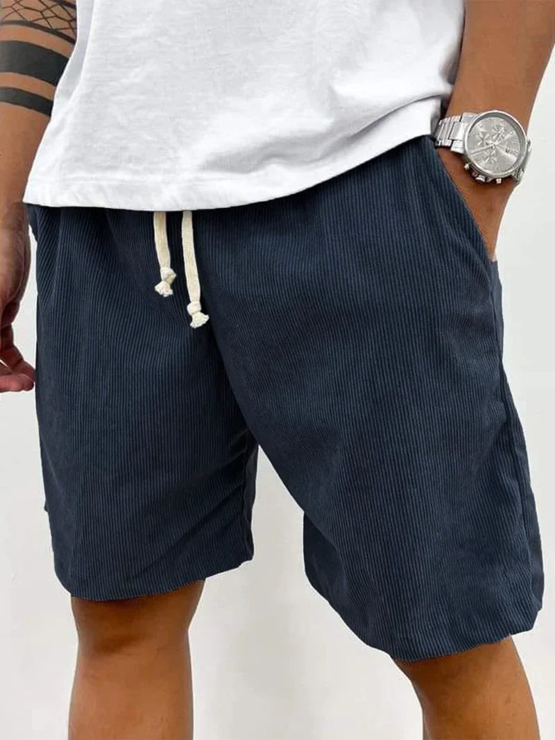 Men's Relaxed Fit Corduroy Shorts – Soft, Lightweight Summer Essential Navy