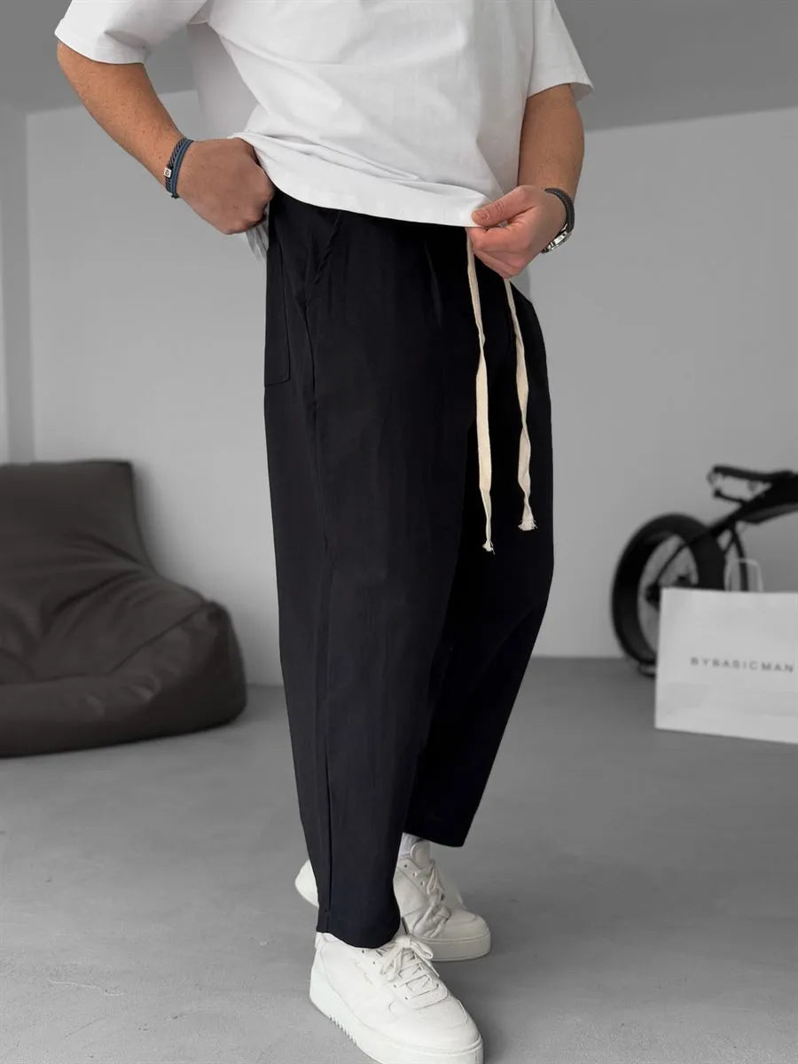 Men's Relaxed Linen Trousers – Lightweight Straight-Leg Summer Essentials
