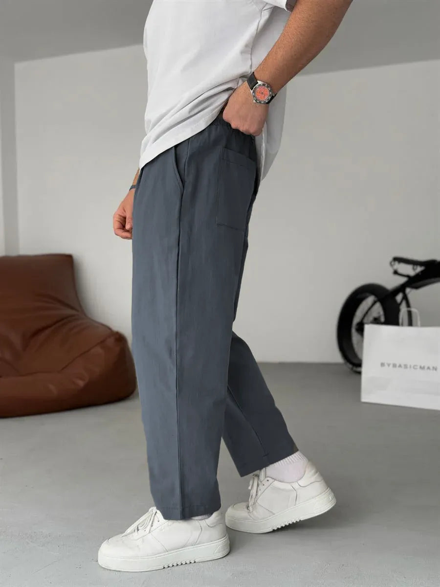 Men's Relaxed Linen Trousers – Lightweight Straight-Leg Summer Essentials