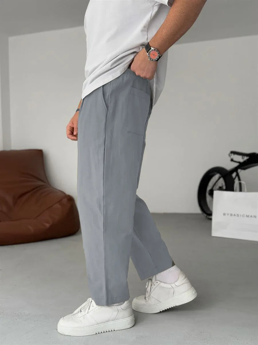 Men's Relaxed Linen Trousers – Lightweight Straight-Leg Summer Essentials
