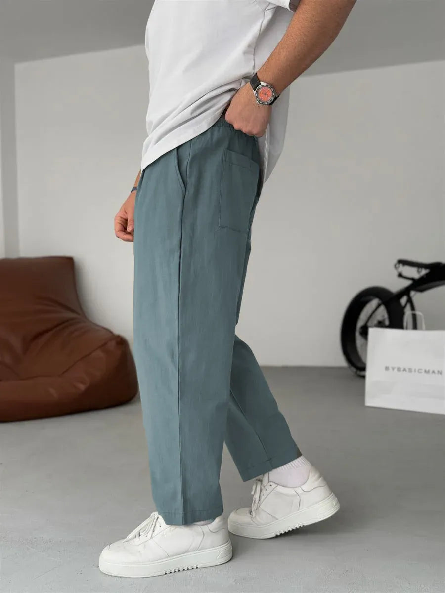 Men's Relaxed Linen Trousers – Lightweight Straight-Leg Summer Essentials