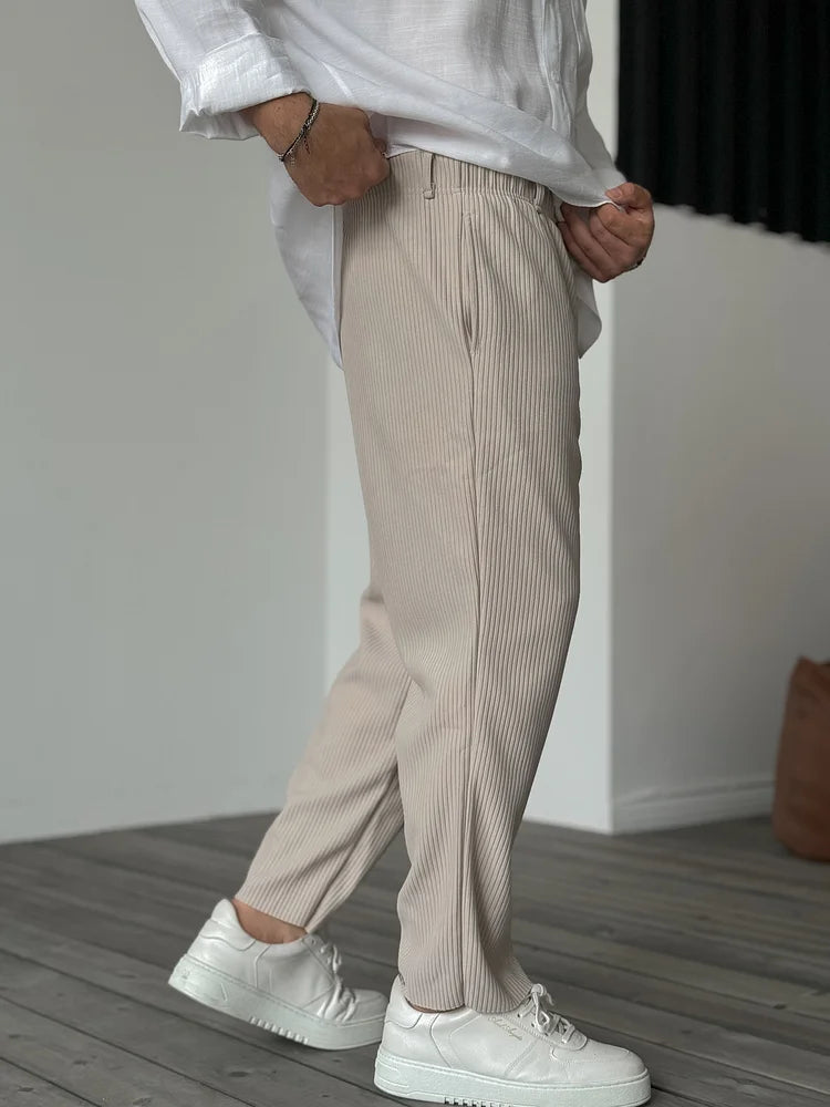 Men’s Ribbed Lounge Trousers – Soft Textured Relaxed Fit for Everyday Comfort