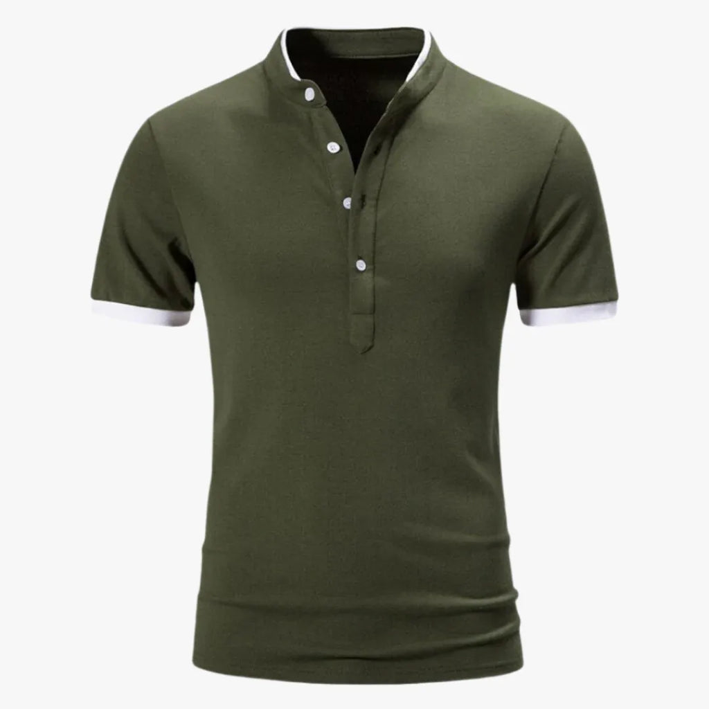 Men's Short Sleeve Cotton Solid Colour Polo Shirt - Stylish Casual Wear Dark Green