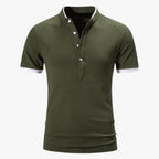 Men's Short Sleeve Cotton Solid Colour Polo Shirt - Stylish Casual Wear Dark Green