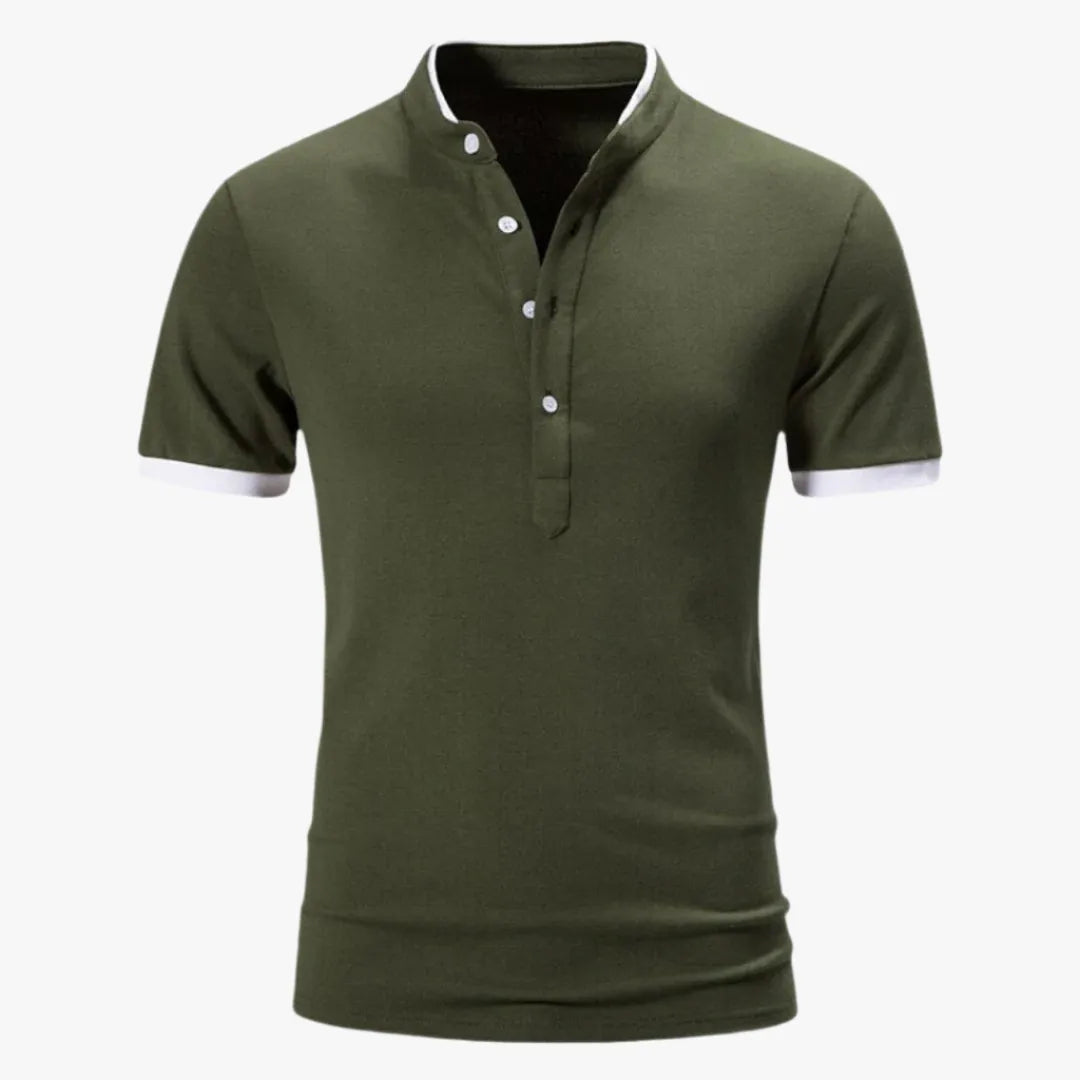 Men's Short Sleeve Cotton Solid Colour Polo Shirt - Stylish Casual Wear Dark Green