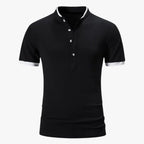 Men's Short Sleeve Cotton Solid Colour Polo Shirt - Stylish Casual Wear Black