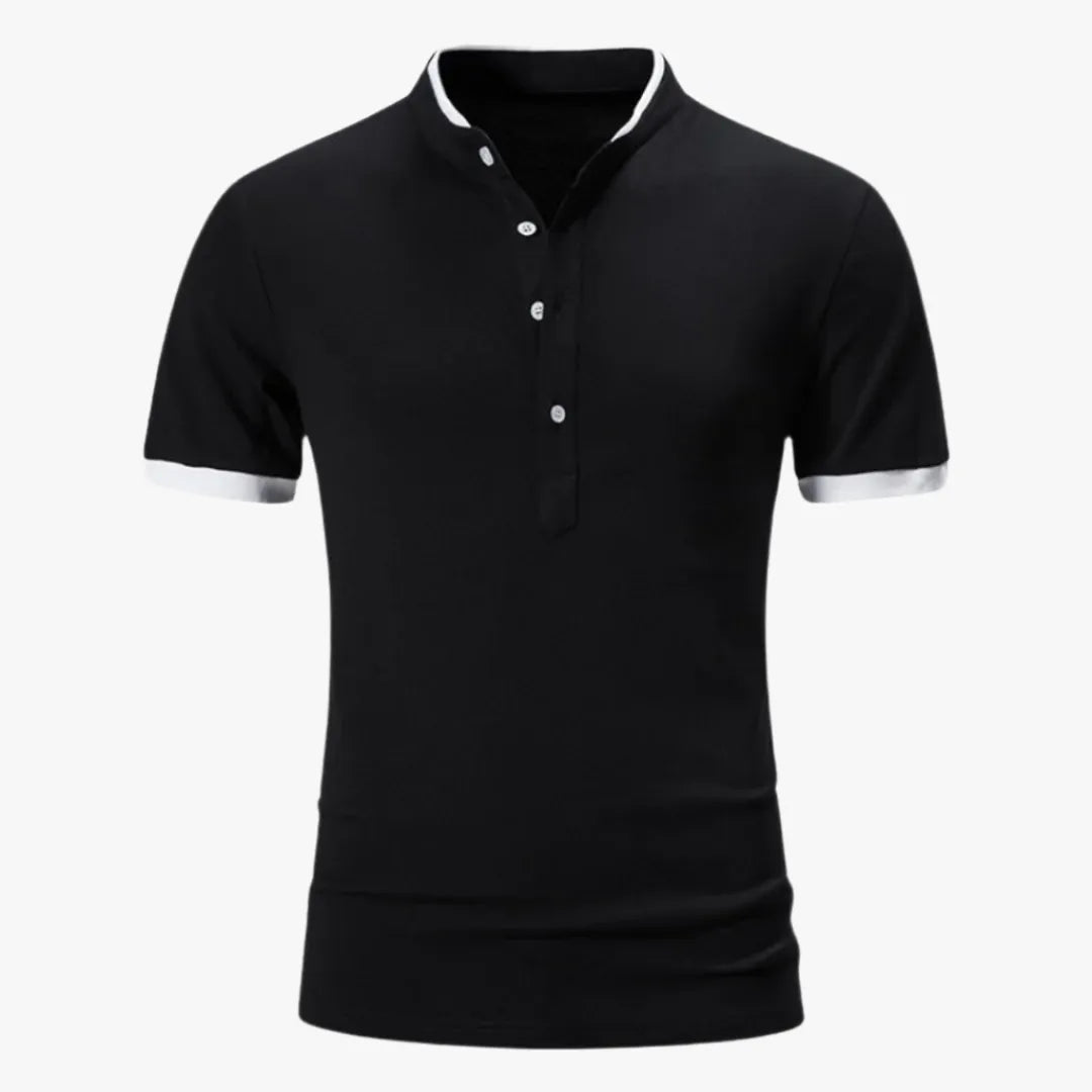 Men's Short Sleeve Cotton Solid Colour Polo Shirt - Stylish Casual Wear Black