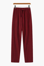 Men’s Slim Fit Linen Trousers – Lightweight Summer Drawstring Pants for Holiday & Everyday Wear