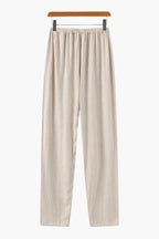 Men’s Slim Fit Linen Trousers – Lightweight Summer Drawstring Pants for Holiday & Everyday Wear