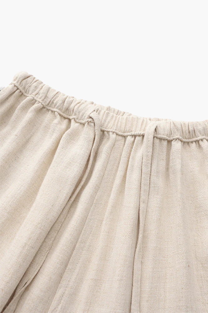 Men’s Slim Fit Linen Trousers – Lightweight Summer Drawstring Pants for Holiday & Everyday Wear