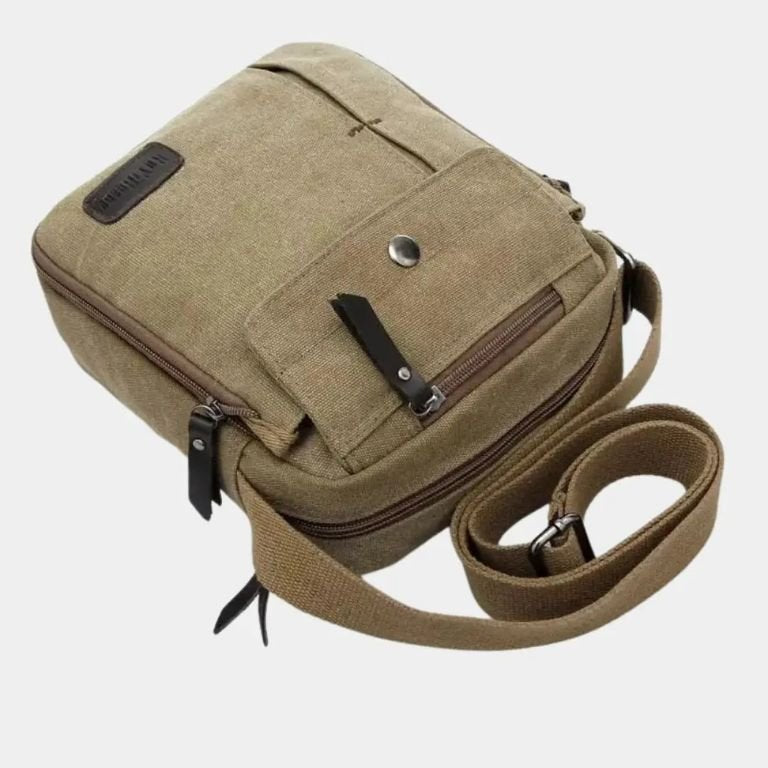 Men's Small Canvas Crossbody Shoulder Bag – Travel Messenger Vintage style for Everyday Use