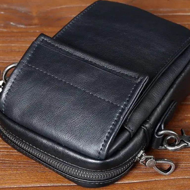 Men's Small Genuine Leather Crossbody Travel Shoulder Bag - Waterproof & Vintage