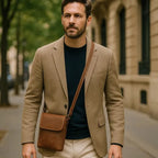 Men's Small Leather Crossbody Shoulder Bag – Minimalist Compact Bag for Everyday Use