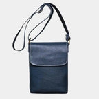 Men's Small Leather Crossbody Shoulder Bag – Minimalist Compact Bag for Everyday Use Blue