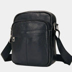 Men's Small Leather Crossbody Shoulder Bag – Travel Messenger Bag for Everyday Use Black