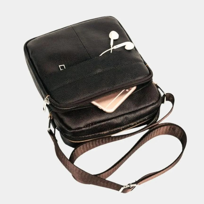 Men's Small Leather Crossbody Shoulder Bag – Travel Messenger Bag for Everyday Use