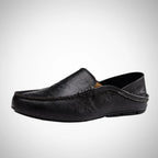Men's Spring Leather Loafer Moccasin Flats - Stylish, Comfortable Footwear Black