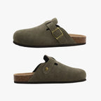 Men's Suede Buckle Clogs - Stylish Comfort Footwear for Casual Wear & Relaxation, Durable Design for Everyday Use