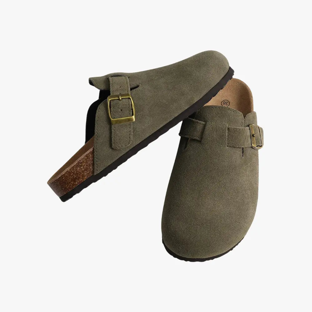 Men's Suede Buckle Clogs - Stylish Comfort Footwear for Casual Wear & Relaxation, Durable Design for Everyday Use