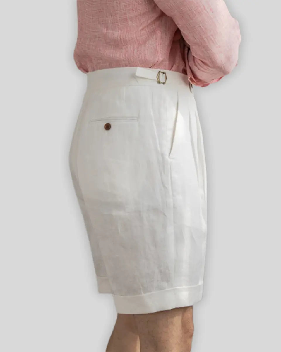 Men's White Pleated Dress Shorts | Tailored Smart-Casual Summer Essentials
