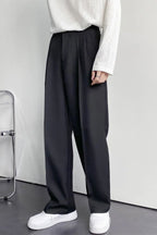 Men’s Wide Leg Tailored Trousers – Relaxed Fit Smart-Casual Style for Everyday Wear